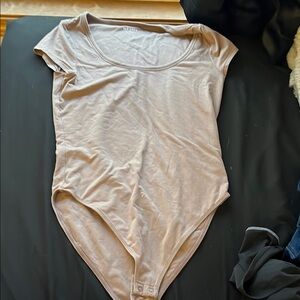 Old Navy Pink Fitted Bodysuit Top with Short Sleeves